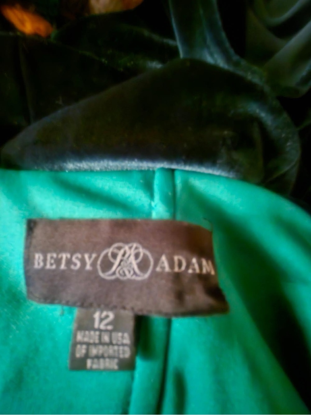 Betsy & Adam Vibrant Green Satin Evening Dress